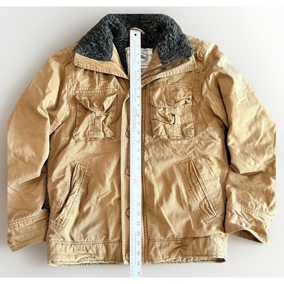 Vtg Y2K Abercrombie Fitch Adirondack Jacket Size S Brown Faux Fur Lined - Picture 5 of 14